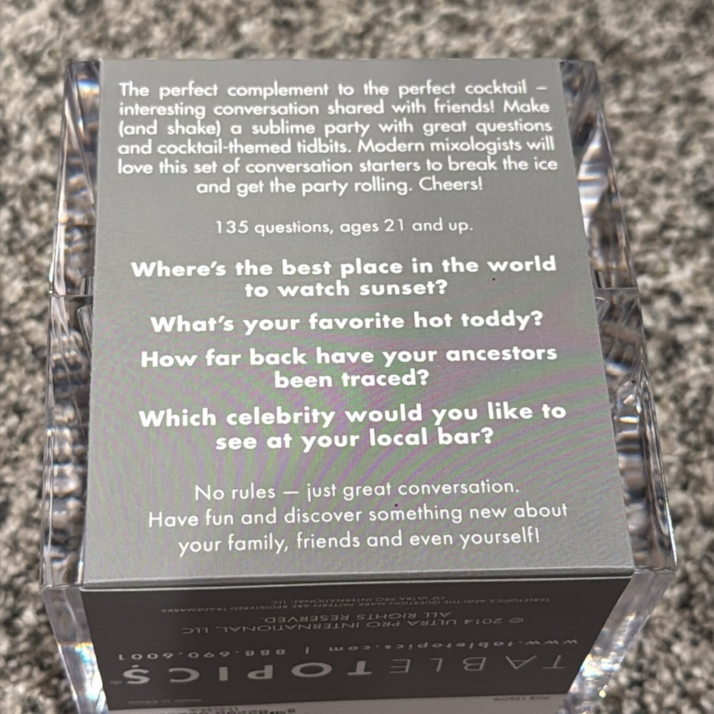 BRAND NEW 🍸 TableTopics 🍸Cocktail Conversation Cards - Unopened box - Picture 3 of 4